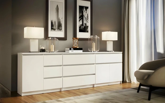 Челси Композиция комодов (Белый глянец, Белый)