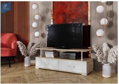 Тумба TV-5_А (Белый, Дуб сонома светлый)