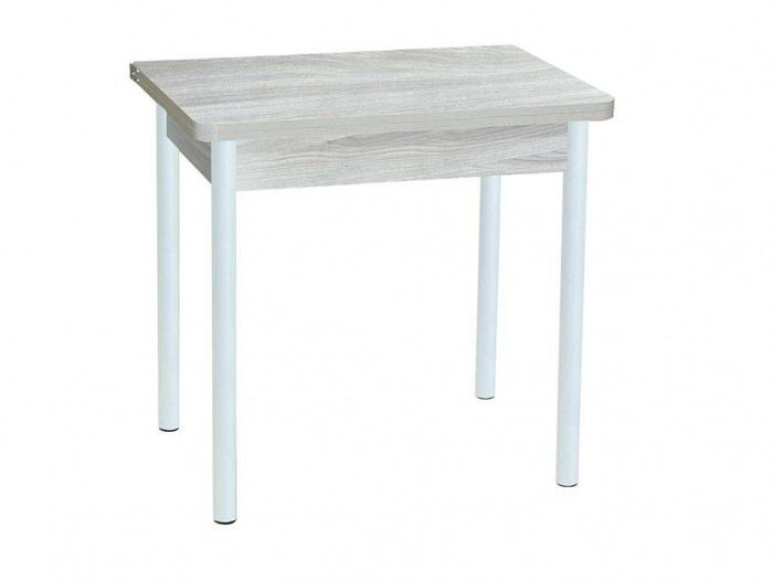 Эко 80х60 стол обеденный раскладной / Ясень светлый/белый