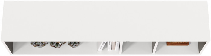 Сидней 15.57 Полка, цвет белый/чёрный, ШхГхВ 130х27,2х30,5 см., универсальная сборка