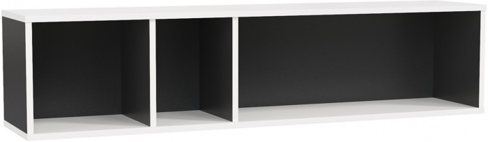 Сидней 15.57 Полка, цвет белый/чёрный, ШхГхВ 130х27,2х30,5 см., универсальная сборка