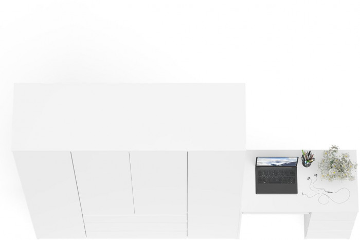 Мори Стол компьютерный МС-6 правый + Шкаф МШ1600.1, цвет белый, ШхГхВ 250,4х50,4х209,6 см., выдвижные ящики справа, НЕ универсальная сборка
