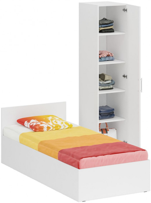 Кровать 0900 + Пенал Стандарт, белый