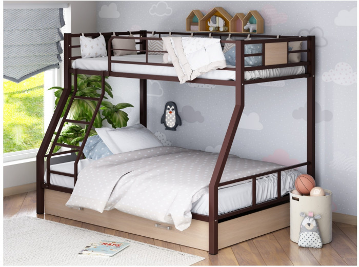 Двухъярусная кровать Гранада-1Я (Слоновая кость, Дуб молочный)