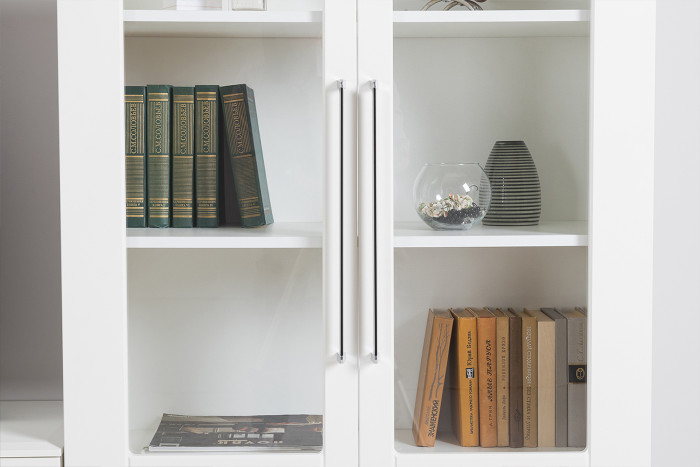 Валенсия Гостиная № 098, ЛДСП белый шагрень/МДФ белый шагрень