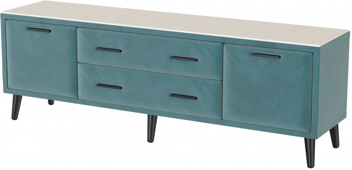 Тумба ТВ интерьерная 1,6 Пай бирюза/мдф клен кремовый