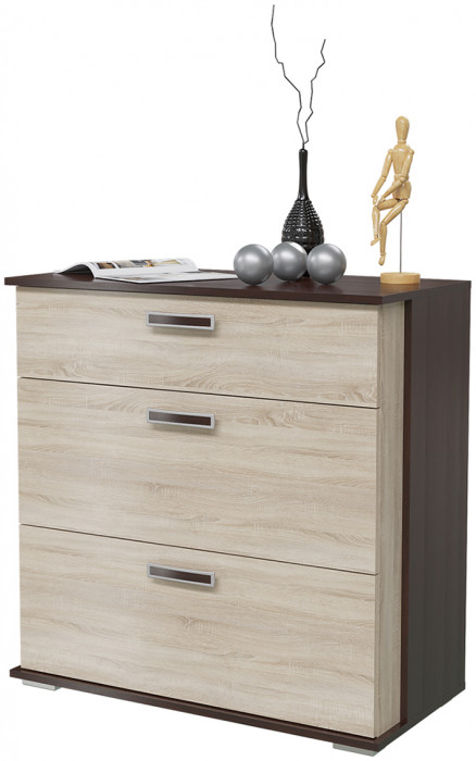 Комод с 3-мя ящиками 4-4425вндубсон Даллас, венге/дуб сонома