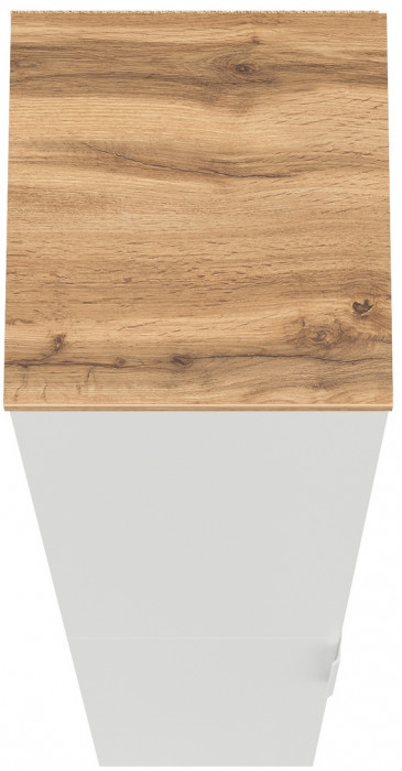 Октава 13.228 Шкаф-пенал, цвет белый шагрень/дуб крафт золотой/фасады МДФ белый шагрень, ШхГхВ 32,2х35,3х197,6 см., универсальная сборка