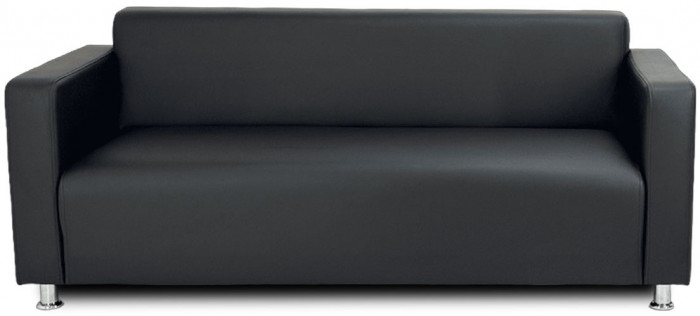 Диван прямой Томи, 160 см, экокожа, черный