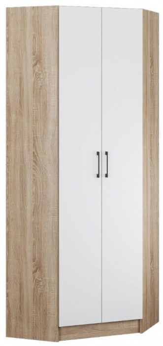 Денвер Шкаф угловой дуб сонома/Белый