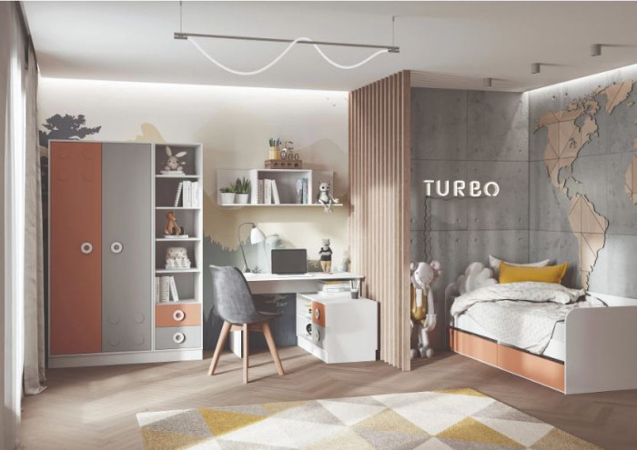 Детская "Турбо" композиция 1 "Белый шагрень"/"Шарли Терракота" / "Шарли кашемир" / "Шарли белый"