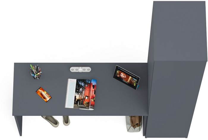 Мори письменный стол МСП1200.1 + Пенал МШ400.1, графит