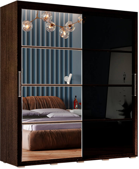 Шкаф-купе с зеркалом Крафт-6, венге