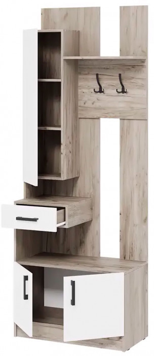 мс для прихожей Вега ВШ-1 дуб крафт серый/белый