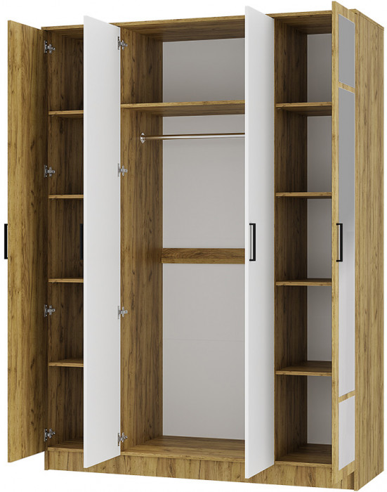 Шкаф 4-х створчатый "Евро" ШК-11 крафт/белый