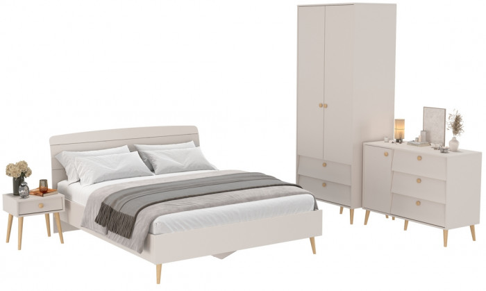 Афина Спальня 23-1600, цвет кашемир серый, сп.м. 1600х2000 мм., б/м, основание есть - фанера