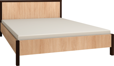 Кровать с ортопедическим основанием (металл) Баухаус 4 120х200, дуб сонома