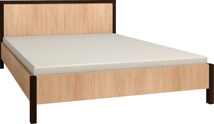 Кровать с ортопедическим основанием (металл) Баухаус 4 120х200, дуб сонома