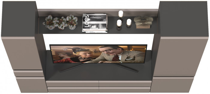 Сидней Комплектация № 053, корпус: антрацит/фасады: МДФ веллюто капучино