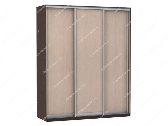 Шкаф купе Модерн 1776х450 3-х дверный 2-х секционный глухой венге/ясень