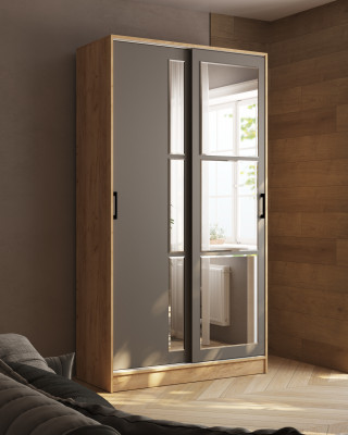 Шкаф-купе Стиль-2 1200, Дуб крафт золотой/Графит серый