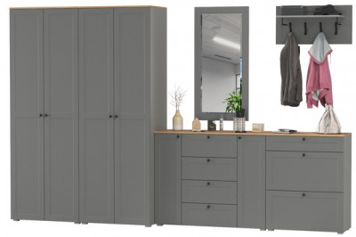 Остин Прихожая 60, серый графит/дуб крафт золотой