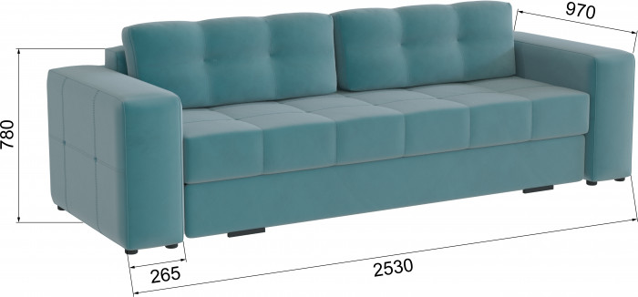 Диван раскладной Верден, бирюза