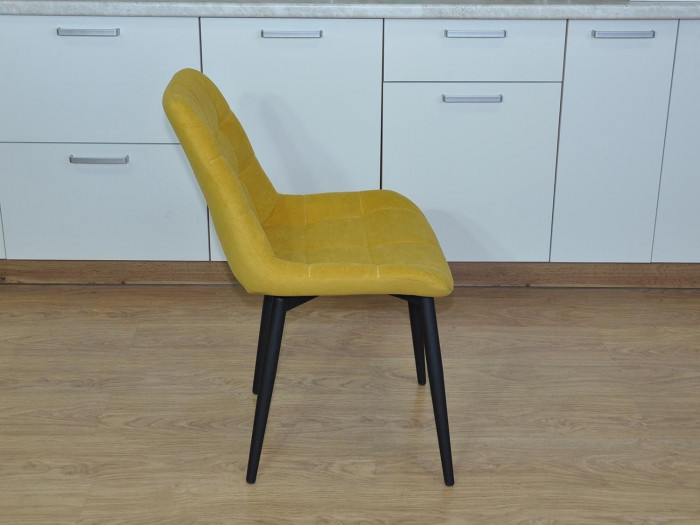 Стул Р / черный /велюр горчица