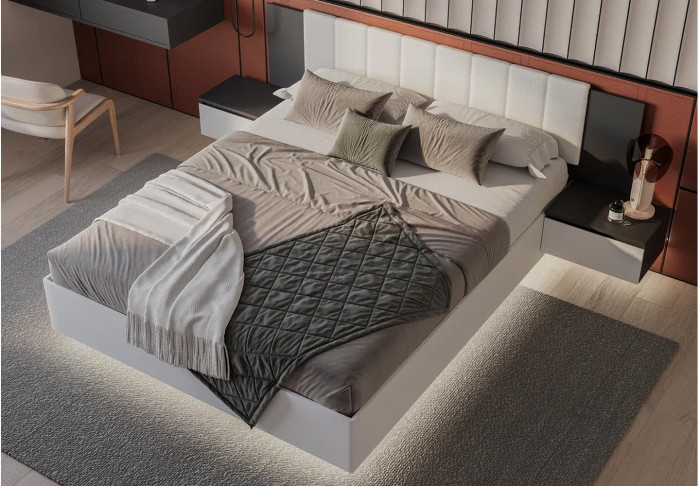 Кровать с подъёмным механизмом Шарм КР-18 160х200, Графит, Белый