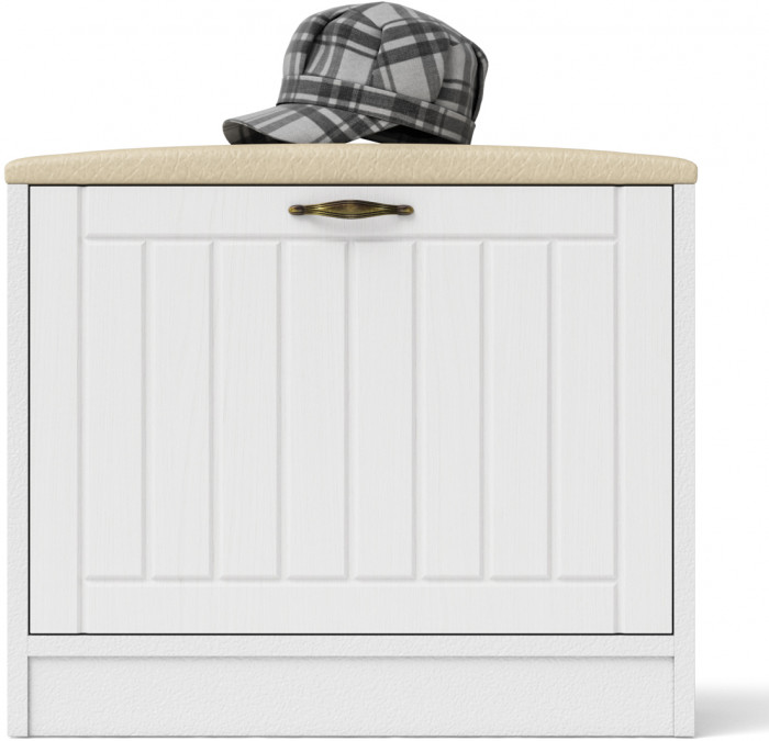 Прихожая П-6 Тумба, белая шагрень/фасады МДФ белое дерево фрезеровка прованс