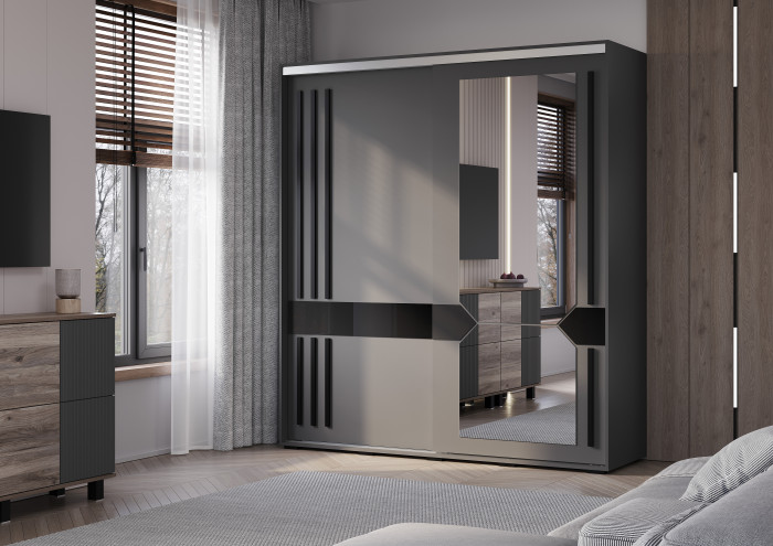 Шкаф-купе "Крафт-9" Графит