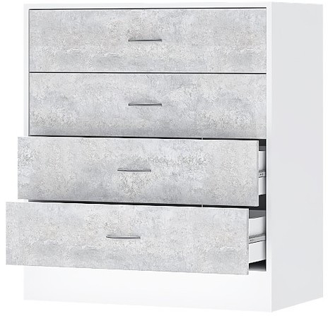 Бриз ЛДСП Комод (Белый/Цемент светлый)