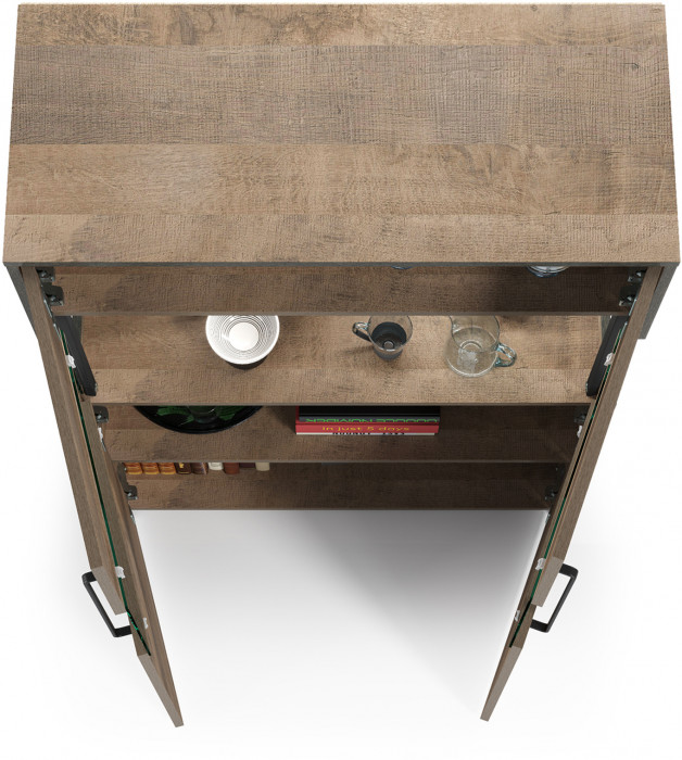 Трувор 13.306 Комод с витриной, дуб гранж песочный/интра