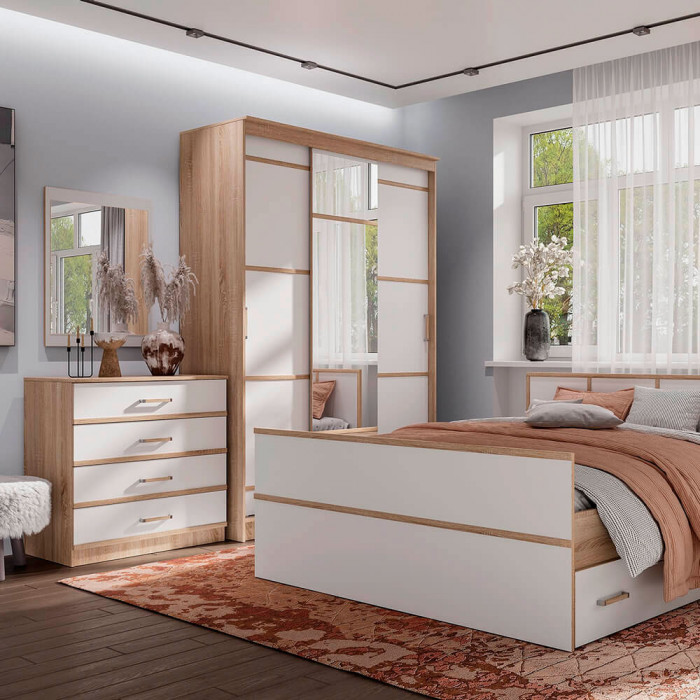 "Сакура" зеркало (800х600) дуб сонома/белый