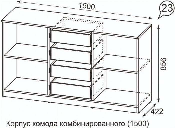 Комод Квадро №1500.1
