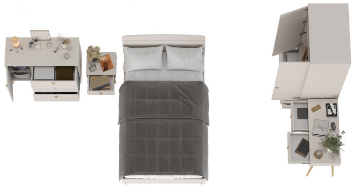 Афина Спальня 25-1200, цвет кашемир серый, сп.м. 1200х2000 мм., б/м, основание есть - фанера