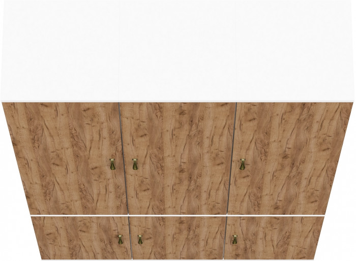 Лидер-8 Пенал МД 22Б 3 шт., цвет белый шагрень/крафт золото, ШхГхВ 120х37,5х190 см., универсальная сборка