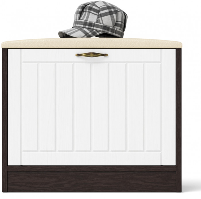 Прихожая П-6 Тумба, венге/фасады МДФ белое дерево фрезеровка прованс