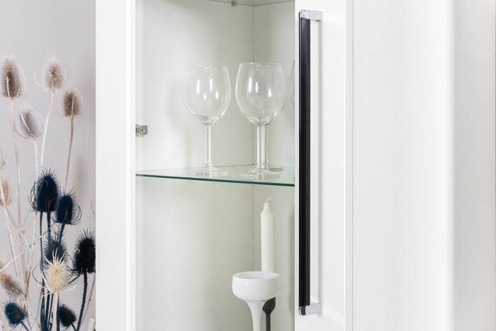 Валенсия Гостиная № 125, ЛДСП белый шагрень/МДФ белый шагрень