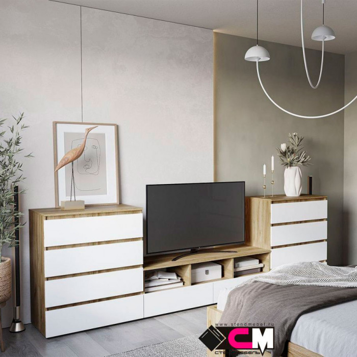 Хелен КМ 04 Комод 8 ящиков (1002х958х460) белый/белый