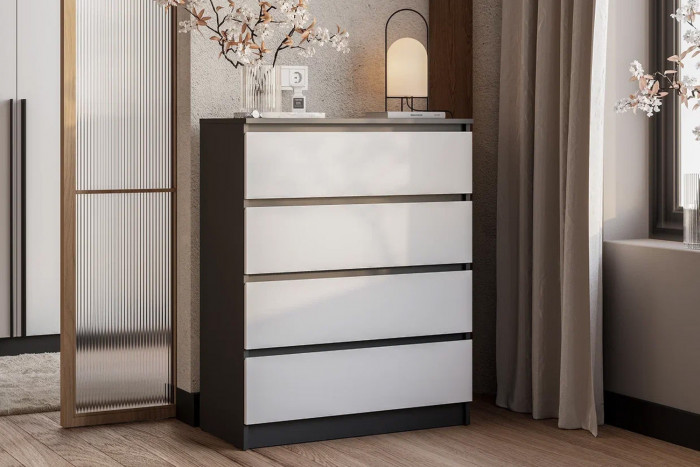 Комод Шарм КМ-02, Графит, Белый