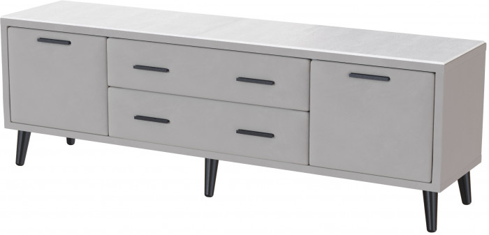 Тумба ТВ интерьерная 1,6 Пай светло-серый/мдф холст белый