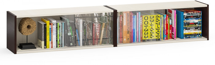 Две полки книжных С-МД-КН01, венге/дуб