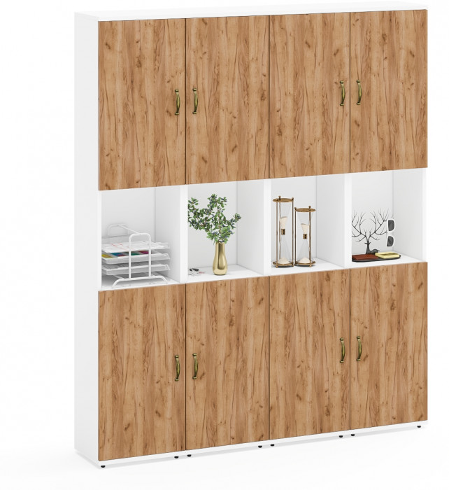 Лидер-8 Пенал 4 шт., белый шагрень/крафт золото