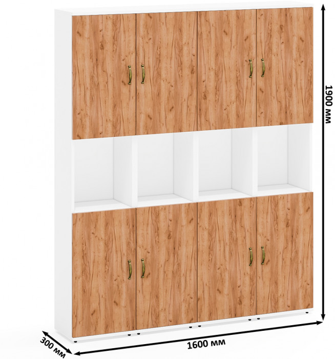 Лидер-8 Пенал 4 шт., белый шагрень/крафт золото
