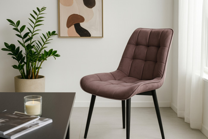 Стул "Бостон" черный матовый Velutto 36 какао