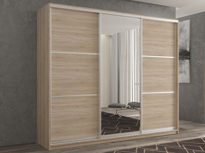 Шкаф-купе Кааппи 2 Сонома Светлый 240х45х230 см