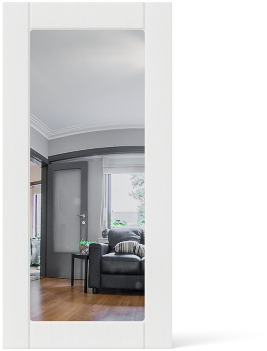 Прихожая П-6 Зеркало, цвет МДФ белое дерево фрезеровка прованс, ШхГхВ 50х1,6х102 см.