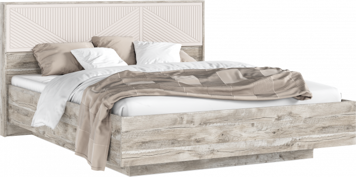 Сильвия Кровать парящая 1,6м (ортопед дерево) Кашемир/Дуб Юкон, Дуб Юкон