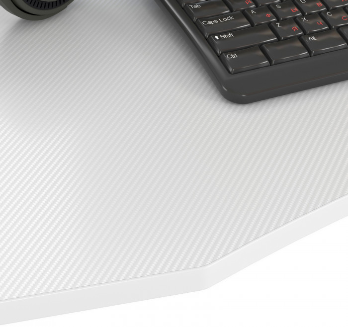 Два игровых стола Мебель--24 GT-2310 + два кресла компьютерных 103 чёрных, цвет белый, ШхГхВ 240х60х73 + 59х56х83-94 см.